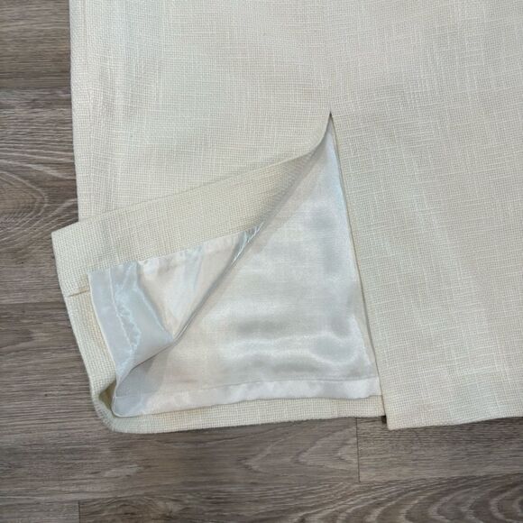 Catherine Curtis Vintage White Pencil Twill Midi Skirt 100% Cotton sz 8 - Picture 3 of 11